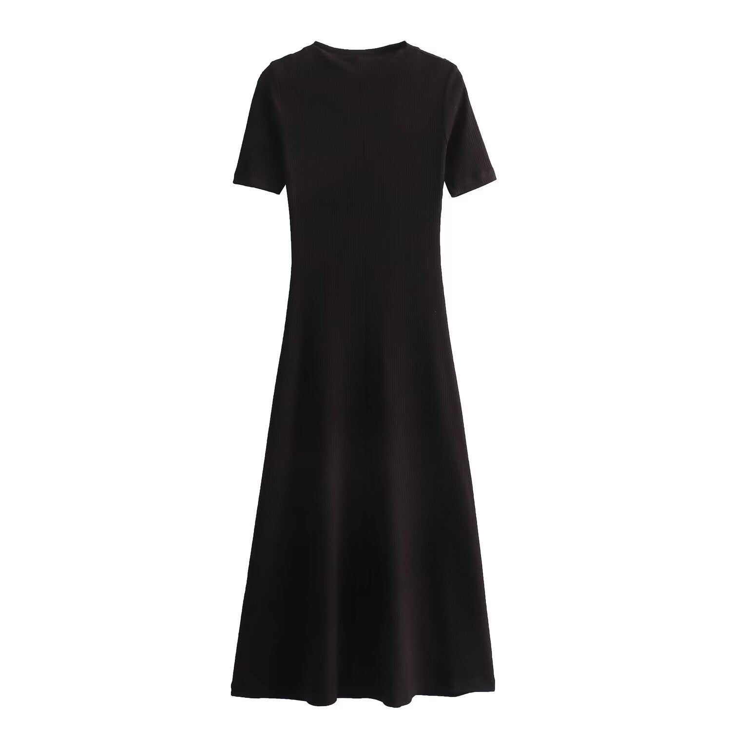 A-line hem ribbed dress