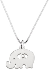 925 Sterling Silver Elephant Custom Name Necklace