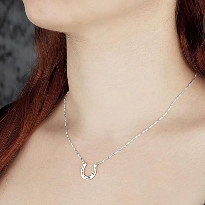 925 Sterling Silver Horseshoe Pendant Necklace