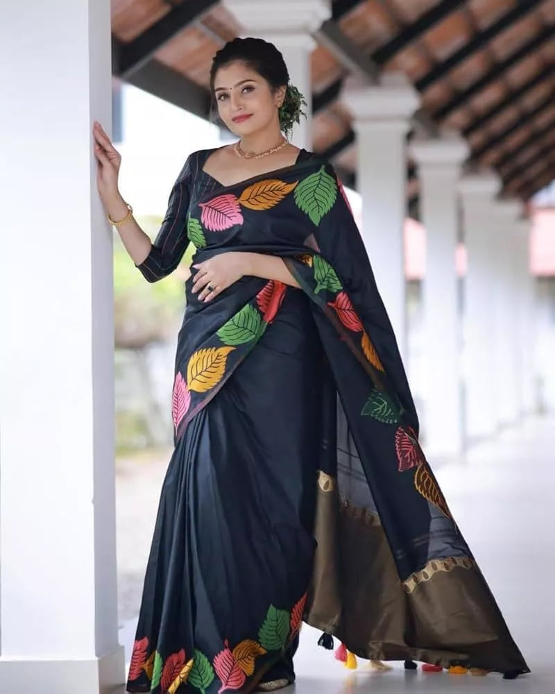 Banarasi Soft Silk Designer Saree & Blouse