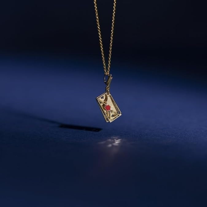 18K Gold Plated Enamel Pendant Necklace