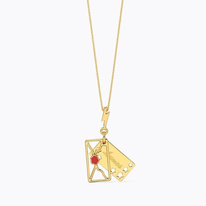 18K Gold Plated Enamel Pendant Necklace