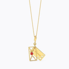 18K Gold Plated Enamel Pendant Necklace