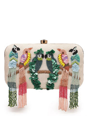 Adorn Quirky Embellished Corduroy Clutch