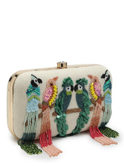 Adorn Quirky Embellished Corduroy Clutch