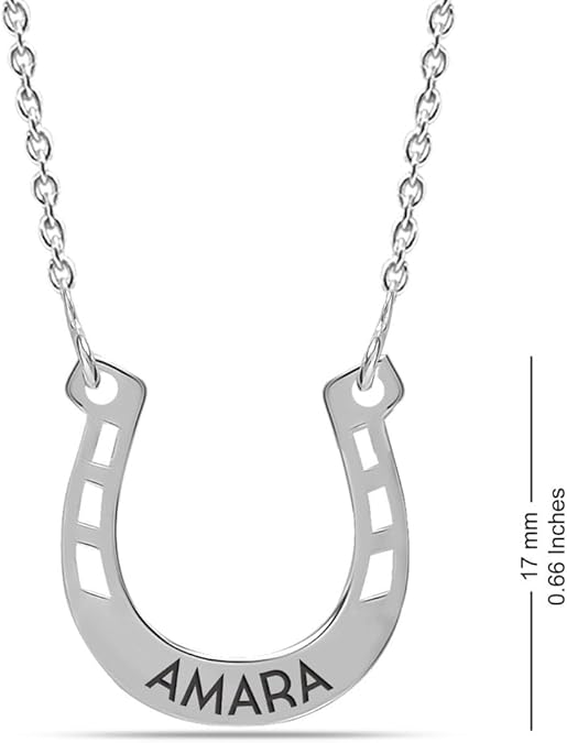 925 Sterling Silver Horseshoe Pendant Necklace