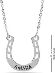 925 Sterling Silver Horseshoe Pendant Necklace