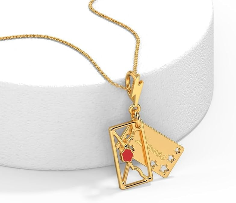 18K Gold Plated Enamel Pendant Necklace