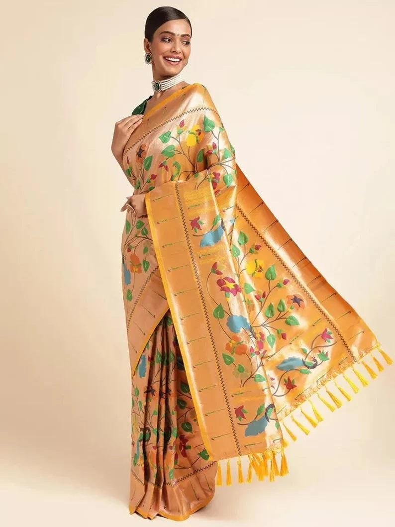 Banarasi Soft Silk Paithani Saree With Blouse