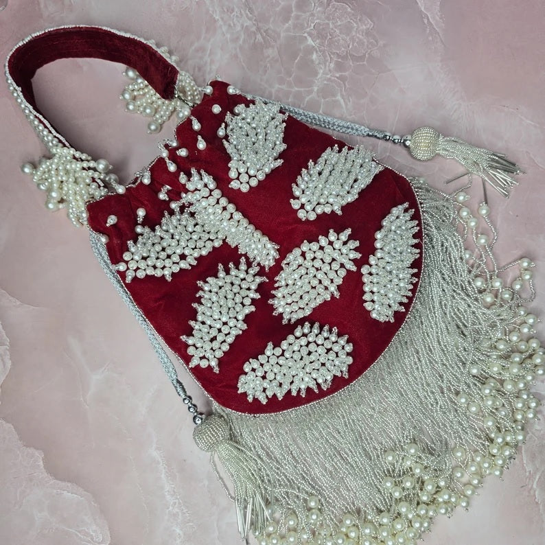 Beads Embellished Bridal Potli Bag