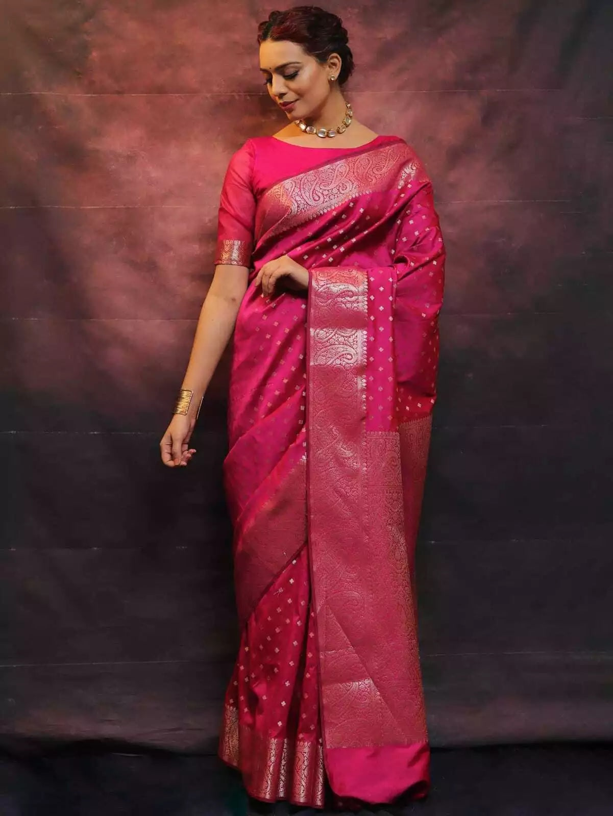 Banarasi Soft Silk Party Wear Saree With Blouse