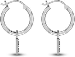 925 Sterling Silver/Gold Plated Initial Click Top Hoop Earrings