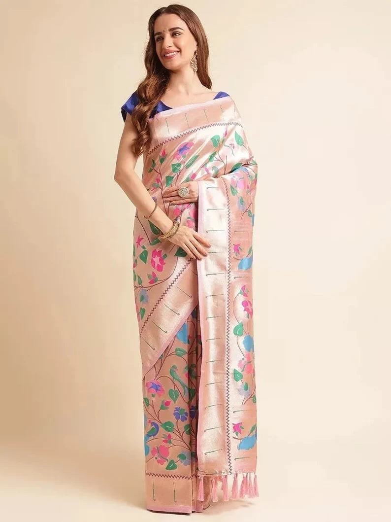 Banarasi Soft Silk Paithani Saree With Blouse