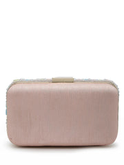 Adorn Wave Embellished Faux Silk Clutch